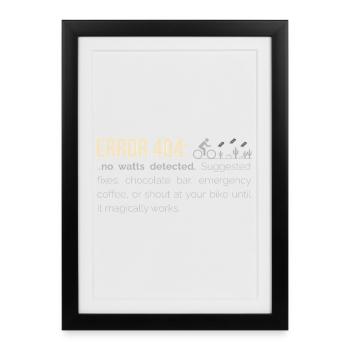 Sweat à capuche cyclable – 404 : Aucun watts détecté - Affiche encadrée (27 × 37 cm) - noir - Devant