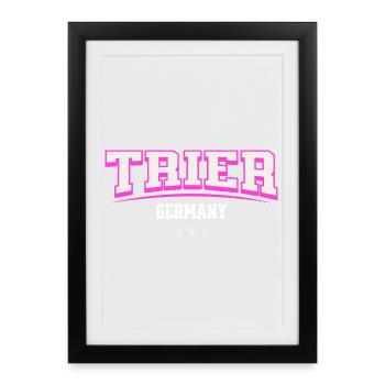 Trier Germany Retro Lettering - Framed poster (27 × 37 cm) - black - Front