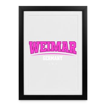 Weimar Germany Pink Retro Logo - Framed poster (27 × 37 cm) - black - Front