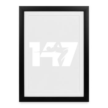 147 Snooker Icon (Blanc) - Affiche encadrée (27 × 37 cm) - noir - Devant