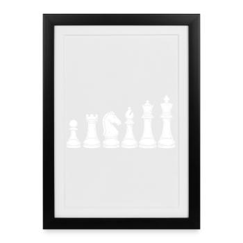 Ornamental Chess Knight – Design - Framed poster (27 × 37 cm) - black - Front