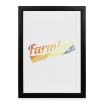 Farmer Vintage Look - Affiche encadrée (27 × 37 cm) - noir - Devant