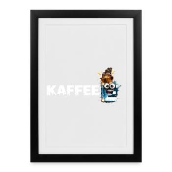 Coffee Mascot Splash - Framed poster (27 × 37 cm) - black - Front