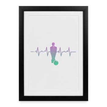 Battement de cœur du baby-foot - Affiche encadrée (27 × 37 cm) - noir - Devant