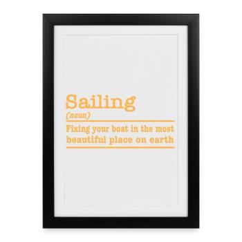 Sailing funny saying for sailors - Framed poster (27 × 37 cm) - black - Front