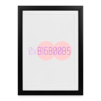 0xB16B00B5 Leetspeak - Framed poster (27 × 37 cm) - black - Front