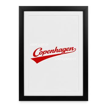 Je me suis perdu à Copenhague et j’ai adoré ça - Affiche encadrée (27 × 37 cm) - noir - Devant