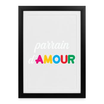Godfather of Love – Family Tenderness Gift Baptism - Framed poster (27 × 37 cm) - black - Front