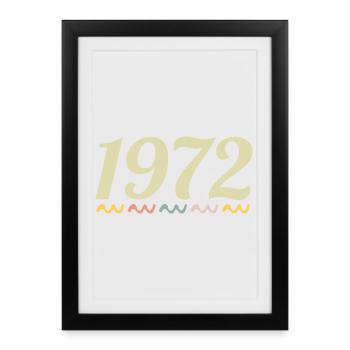1972 - Affiche encadrée (27 × 37 cm) - noir - Devant
