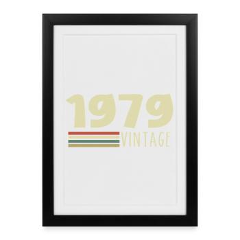 1979-Anniversaire-1979-retro-1979 - Affiche encadrée (27 × 37 cm) - noir - Devant