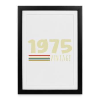 1975-Anniversaire-1975-retro-1975 - Affiche encadrée (27 × 37 cm) - noir - Devant
