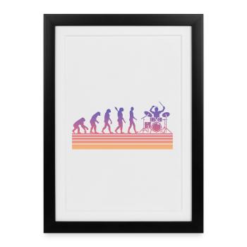 Évolution des batteurs - Affiche encadrée (27 × 37 cm) - noir - Devant