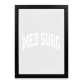 Infirmier médecin-chirurgien - Infirmier médical-chirurgical (Backbone Back) - Affiche encadrée (27 × 37 cm) - noir - Devant