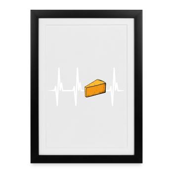 J’adore le fromage italien - Affiche encadrée (27 × 37 cm) - noir - Devant