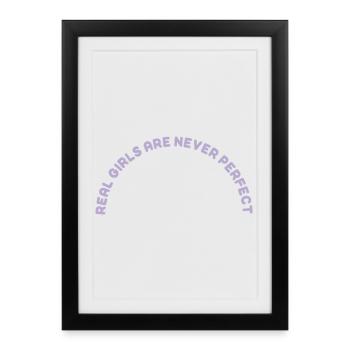 Real Girls Are never Perfect - Framed poster (27 × 37 cm) - black - Front