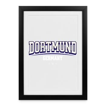 Maillot de Dortmund pour les supporters allemands - Affiche encadrée (27 × 37 cm) - noir - Devant