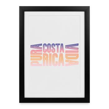 Costa Rica Pura Vida - Affiche encadrée (27 × 37 cm) - noir - Devant