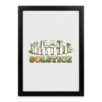 Litha Pagan Solstice d’été Midsommar - Affiche encadrée (27 × 37 cm) - noir - Devant