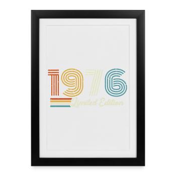 50e anniversaire 1976 Né en 1976 - Affiche encadrée (27 × 37 cm) - noir - Devant