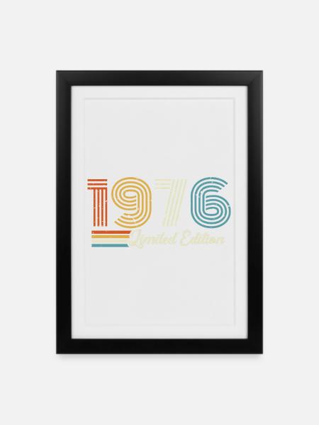 50. Geburtstag 1976 Jahrgang 1976  - Gerahmtes Poster (27 × 37 cm) - Schwarz