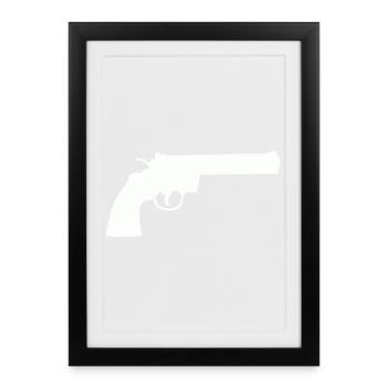 Silhouette minimaliste de tourelle - Affiche encadrée (27 × 37 cm) - noir - Devant