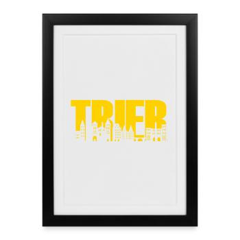 Trèves - Horizon - Fonts - Moselle Rhénanie-Palatinat - Affiche encadrée (27 × 37 cm) - noir - Devant
