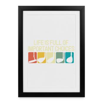 Choix importants Graphisme rétro typographique - Affiche encadrée (27 × 37 cm) - noir - Devant