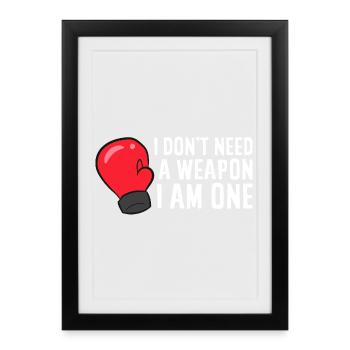 Hymne du gant de boxe I Am One - Affiche encadrée (27 × 37 cm) - noir - Devant