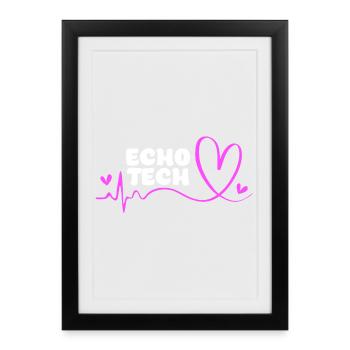Cardiography Cardiogram - Framed poster (27 × 37 cm) - black - Front