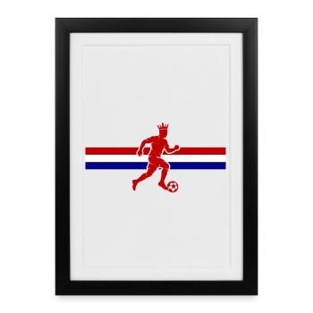 Soccer Pays-Bas Soccer Hollande - Affiche encadrée (27 × 37 cm) - noir - Devant