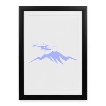Pilote d’hélicoptère de montagne - Affiche encadrée (27 × 37 cm) - noir - Devant