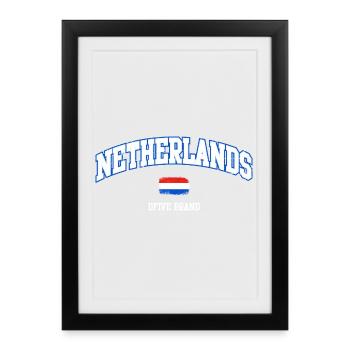 Emblème de la marque Netherlands Dive - Affiche encadrée (27 × 37 cm) - noir - Devant