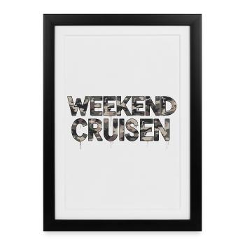 Streetwear de style Streetwear Motif Voiture de Cruise Car du Week-End - Affiche encadrée (27 × 37 cm) - noir - Devant