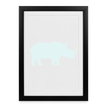 Pastel Rhino Silhouette - Framed poster (27 × 37 cm) - black - Front