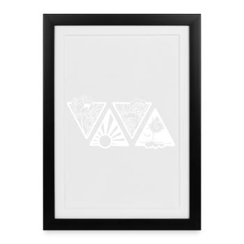 White triangular nature - Framed poster (27 × 37 cm) - black - Front
