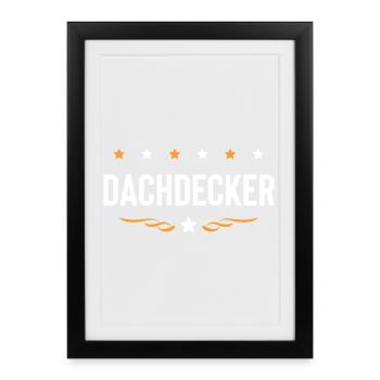 Dachdecker Beruf - Gerahmtes Poster (27 × 37 cm) - Schwarz - Vorne