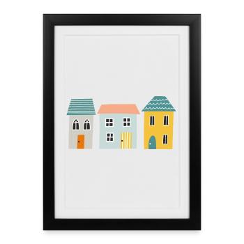 Maisons - Affiche encadrée (27 × 37 cm) - noir - Devant