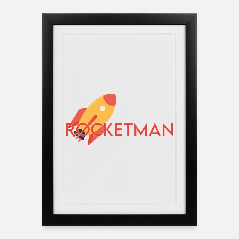 Rocketman - Affiche encadrée (27 × 37 cm) - noir