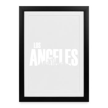 Los Angeles USA Palms California Holiday Skyline - Affiche encadrée (27 × 37 cm) - noir - Devant