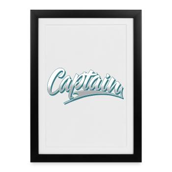 Captain Boat Motorboat Sailing Sailor - Framed poster (27 × 37 cm) - black - Front