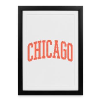 Lettrage en arc de Chicago - Affiche encadrée (27 × 37 cm) - noir - Devant