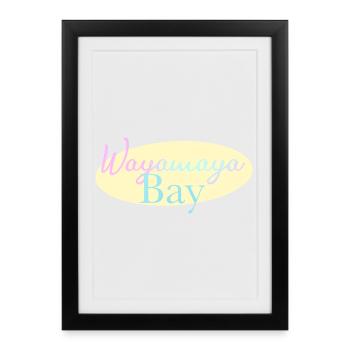 Logo de la baie de Wayamaya - Affiche encadrée (27 × 37 cm) - noir - Devant