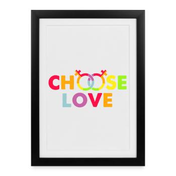 LGBT, arc en ciel, gay - Affiche encadrée (27 × 37 cm) - noir - Devant