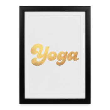 Yoga Gold Schnoerkel Méditation Fan Yogi Hobby - Affiche encadrée (27 × 37 cm) - noir - Devant