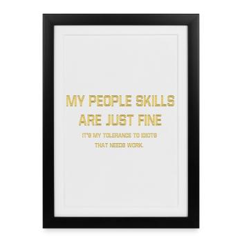 Conception typographique audacieuse d’affirmation de soi - Affiche encadrée (27 × 37 cm) - noir - Devant