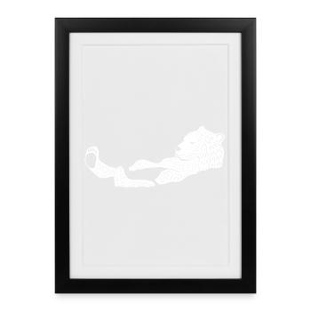 Polar Bear, the Swimmer - Framed poster (27 × 37 cm) - black - Front