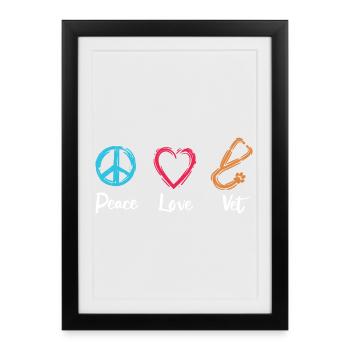 Peace Dear Veterinarian - Framed poster (27 × 37 cm) - black - Front