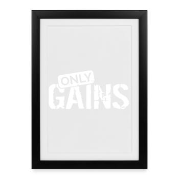 only gains fitness muscle building gym training icon - Framed poster (27 × 37 cm) - black - Front