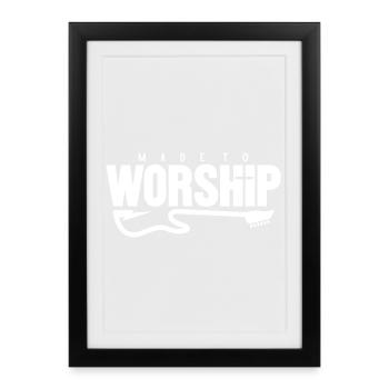Des motifs de guitare inspirants pour la musique - Affiche encadrée (27 × 37 cm) - noir - Devant