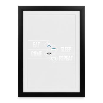 PC Gaming - Eat Sleep Game Repeat - Framed poster (27 × 37 cm) - black - Front